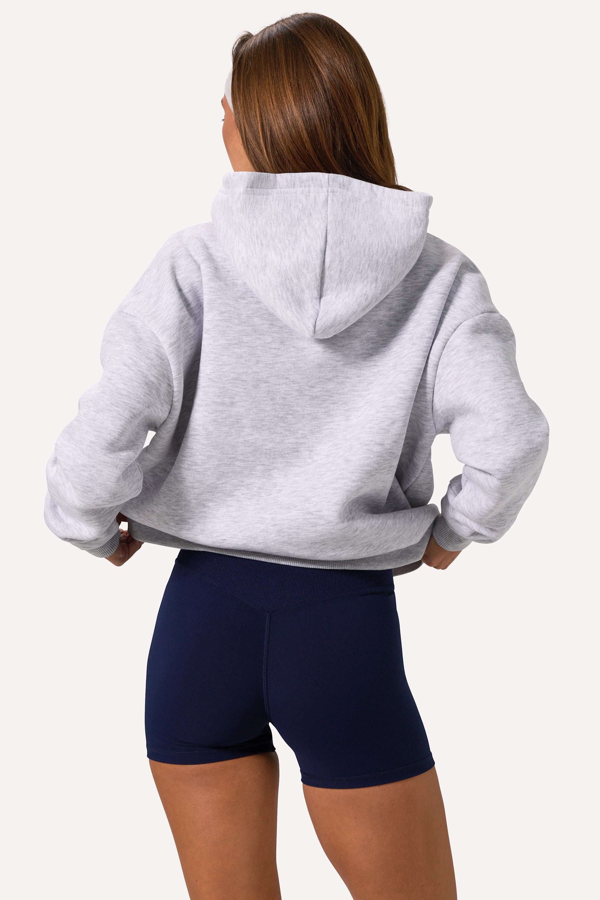 Embroidered Oversized Hoodie in Grey Marl – Bo+Tee