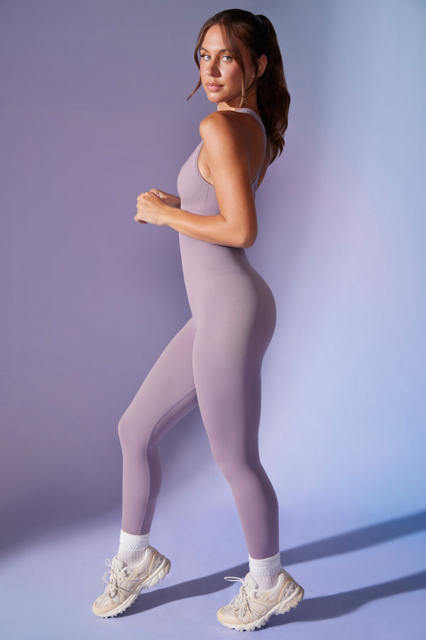 Silhouette - Open Back Define Luxe Jumpsuit in Dusty Lilac