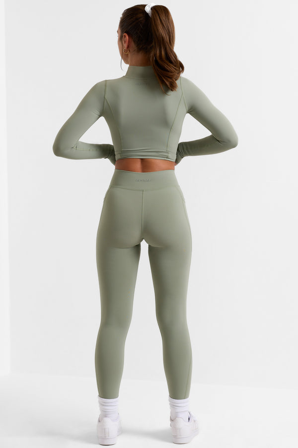 Advantage - Full Length Leggings with Pockets in Bamboo Green