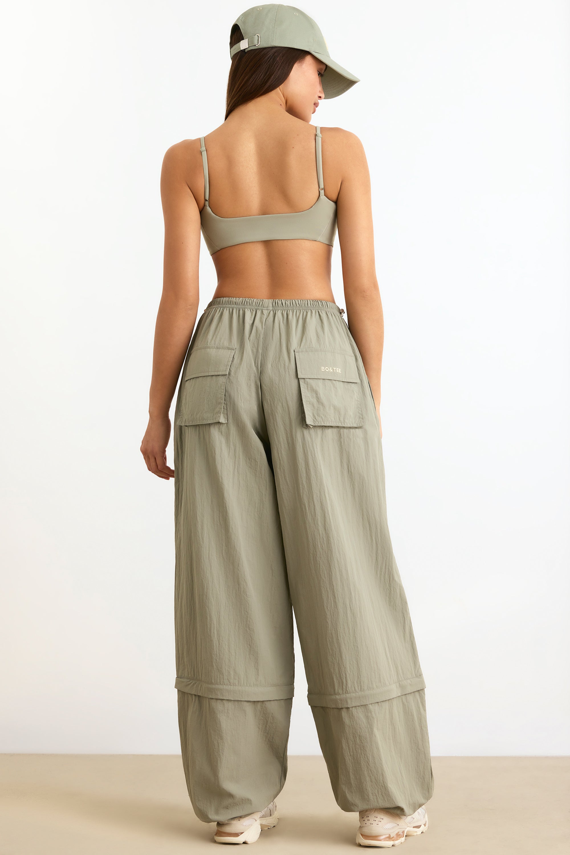 Convertible Wide Leg Track Pants in Mineral – Bo+Tee