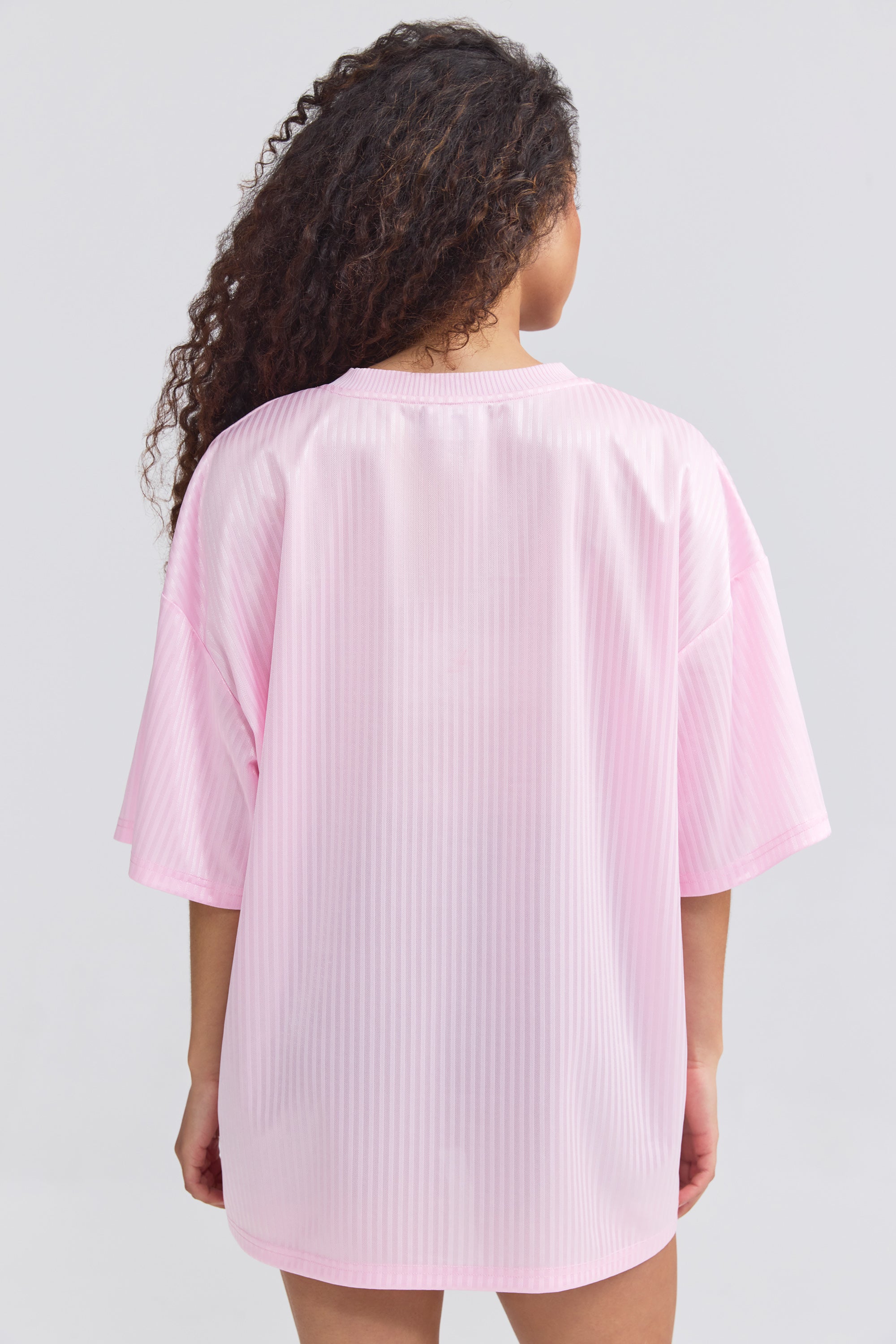 【新品】Football Oversized Tee / PINK（XS-S） Oversized Piqué T-Shirt in Baby Pink | Oh Polly