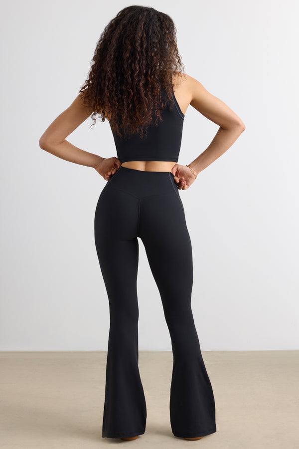 Clarity - Soft Active Flared Trousers in Black