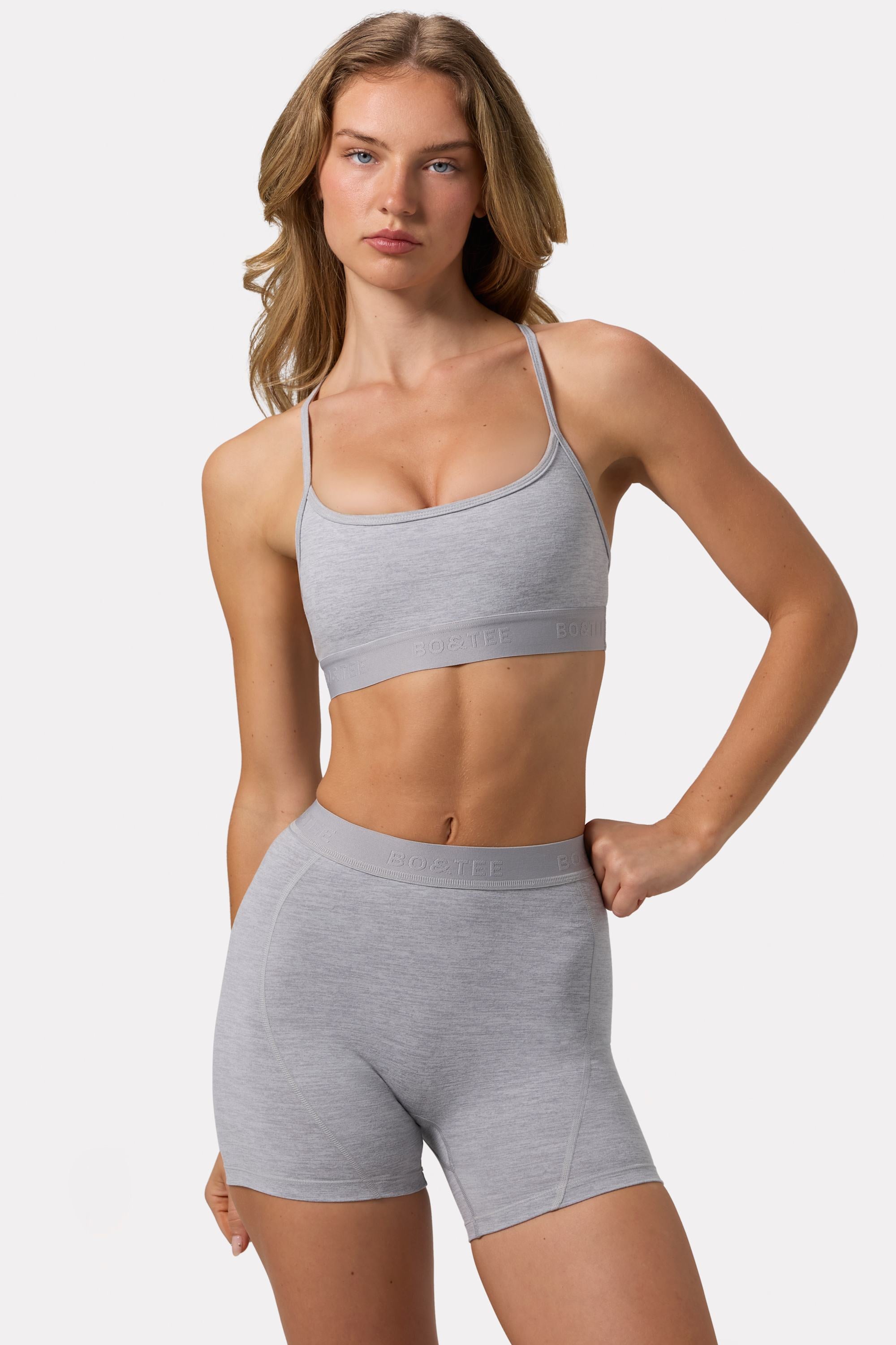 Soft Active Mini Shorts in Grey Marl – Bo+Tee