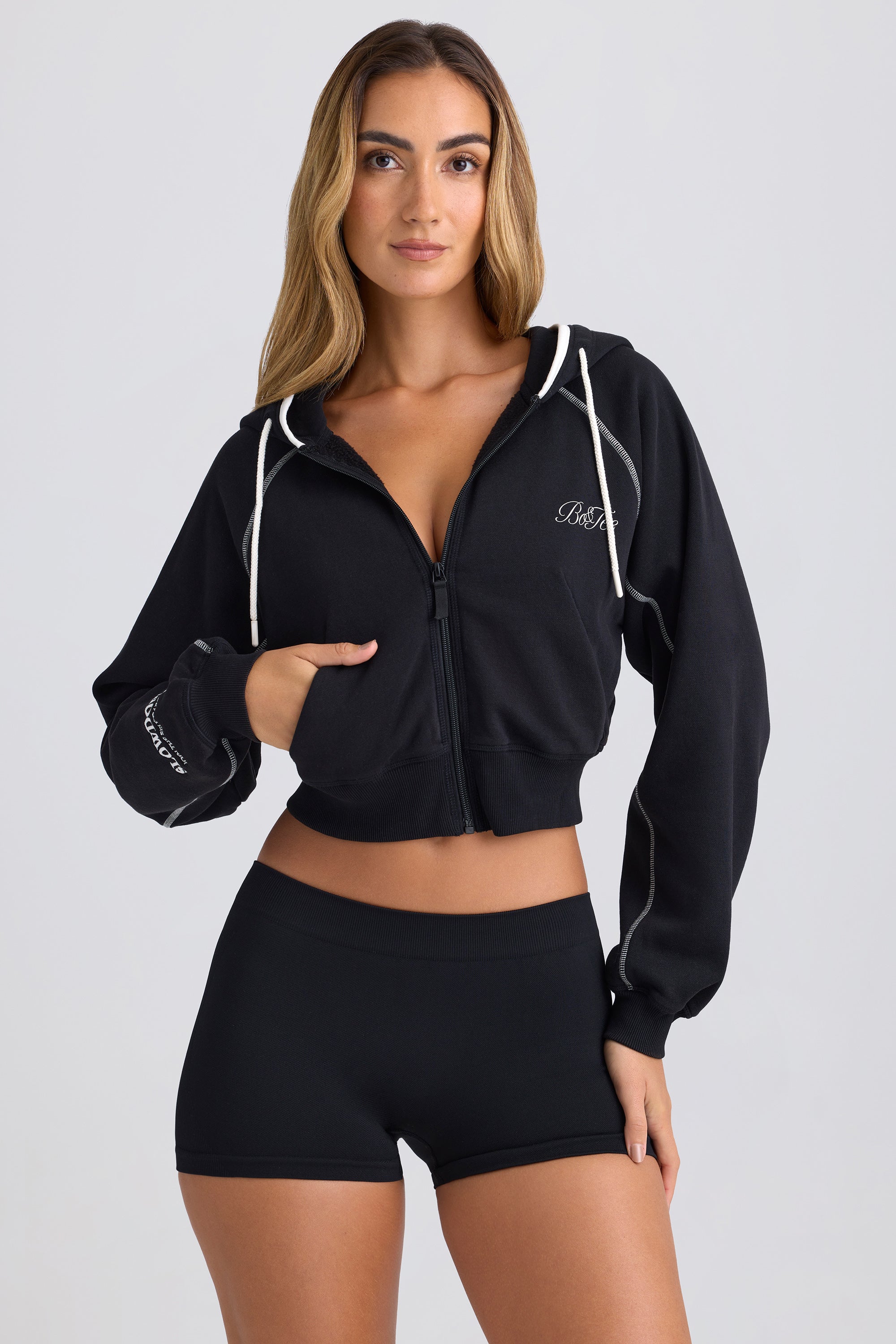 Shorts Super Cropped Sweater Gymshark Black Hoodie Crop Hoodie