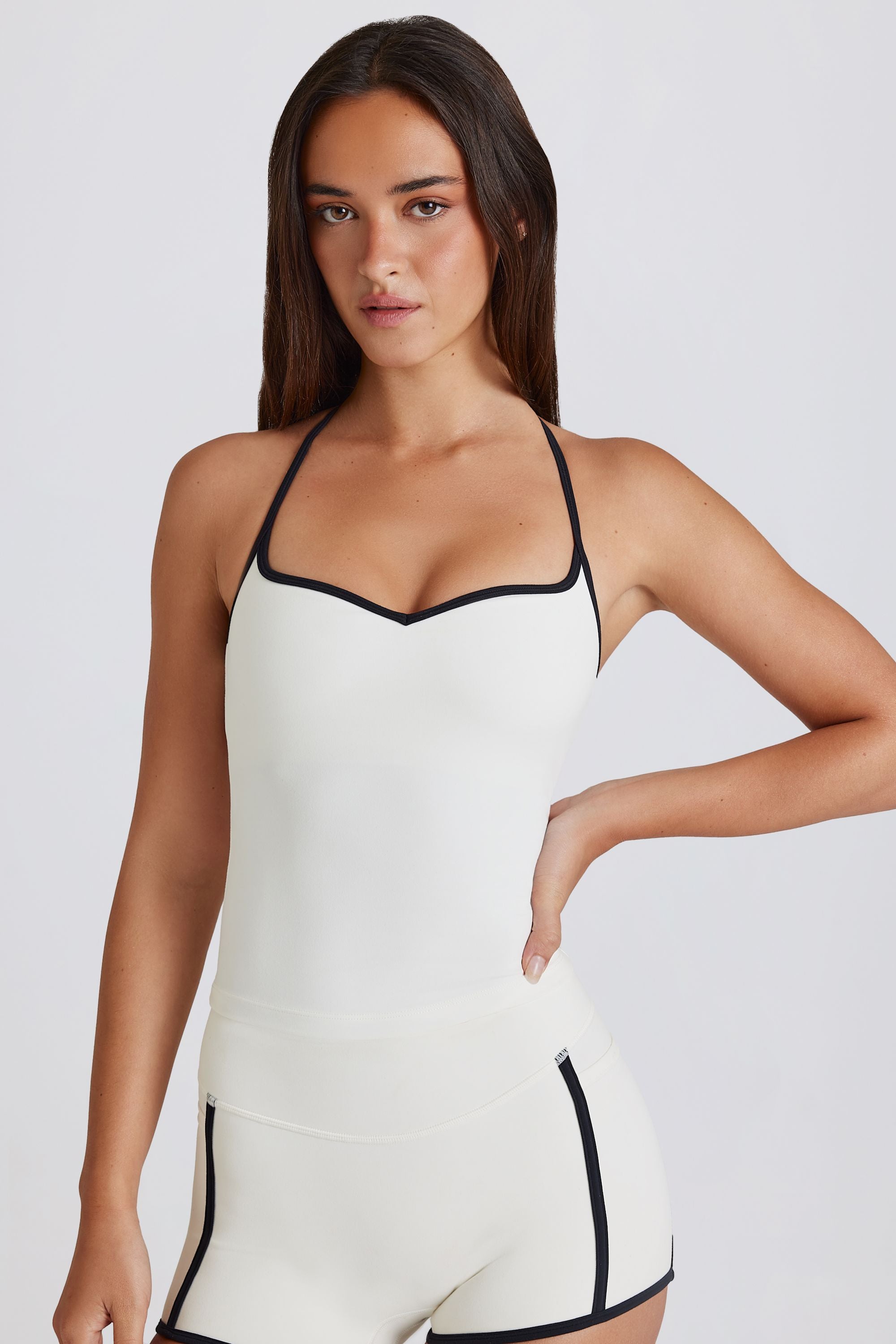 Soft Active Cross-Back Tank Top in Ivory – Bo+Tee
