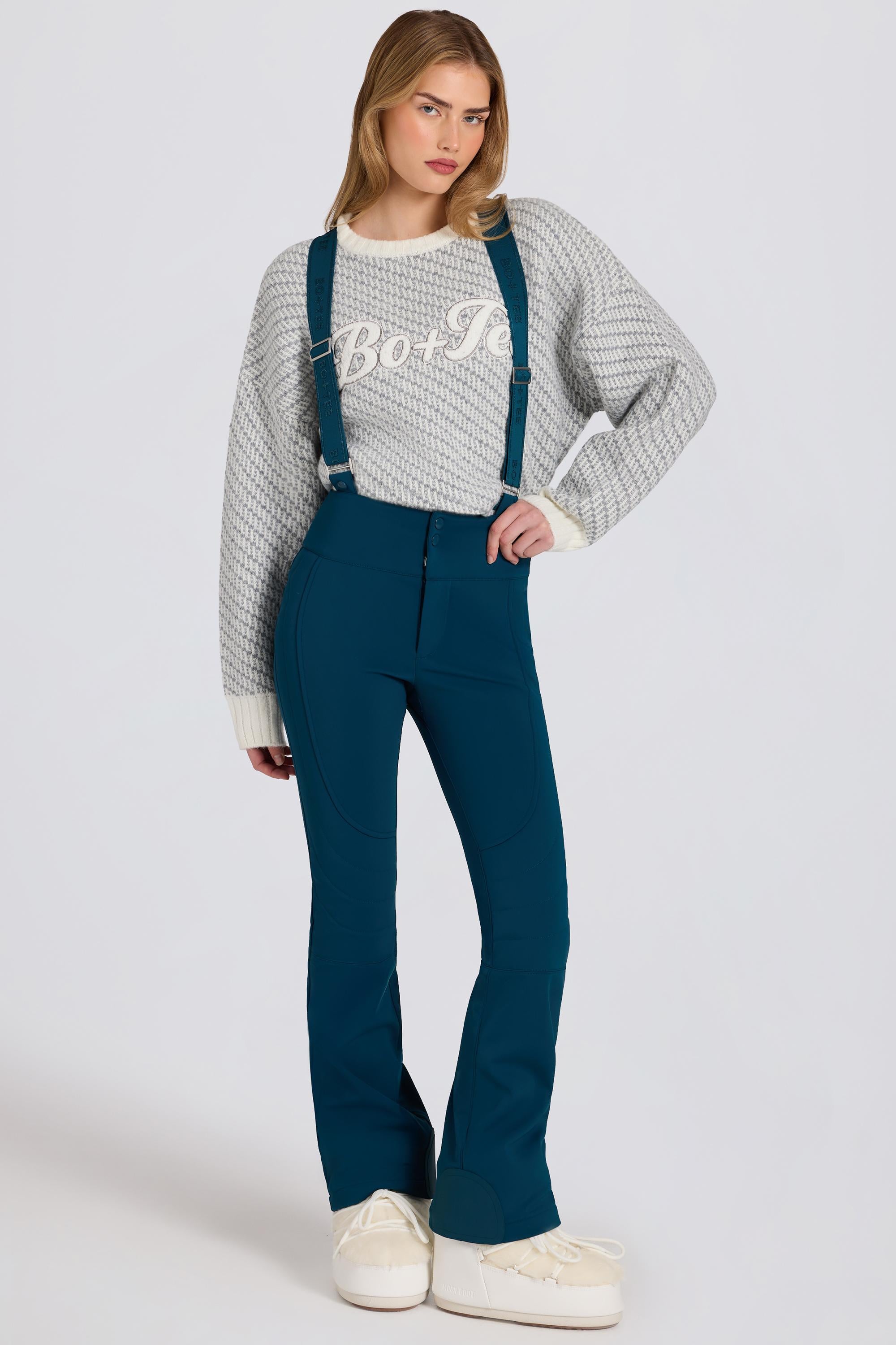 【SALE】 CYAN tokyo Over tuck salopettes Waterproof High-Rise Salopettes with Suspenders in Teal – Bo+Tee