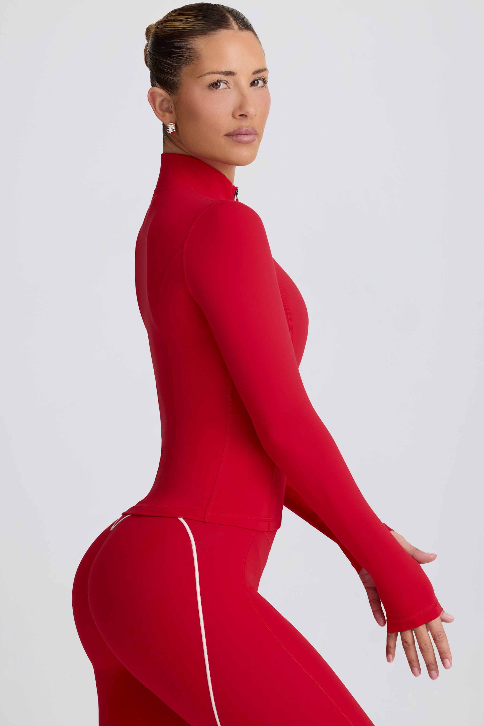 Soft Active Zip-Up Jacket in Hot Red – Bo+Tee