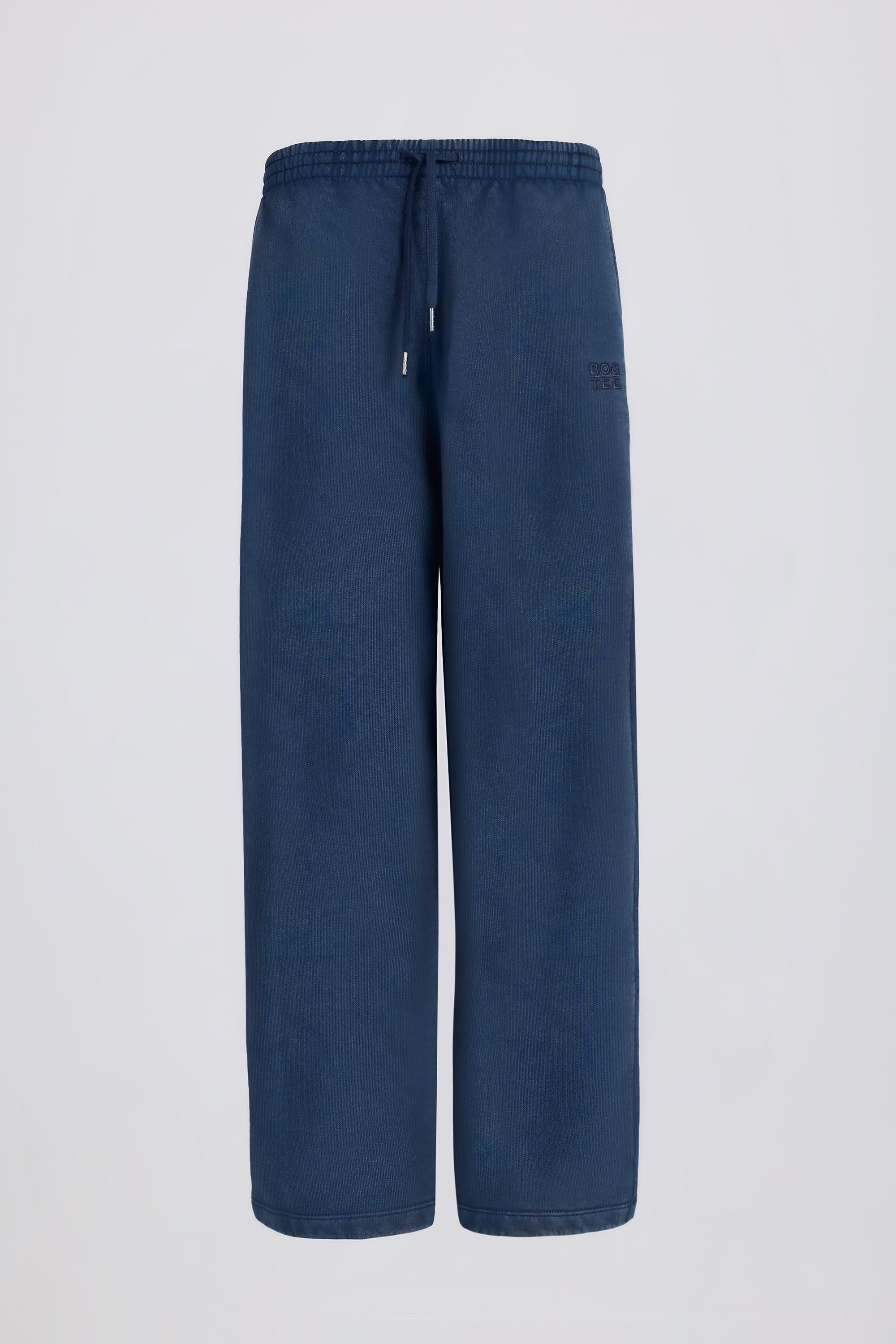 Mid-Rise Wide-Leg Joggers in Blue | Bo+Tee