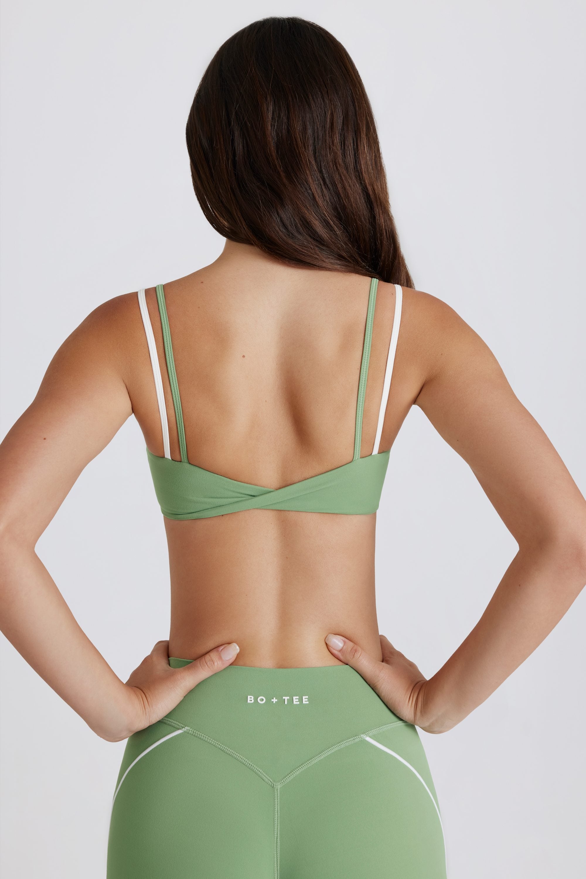 Soft Active Twist-Front Sports Bra in Lilac