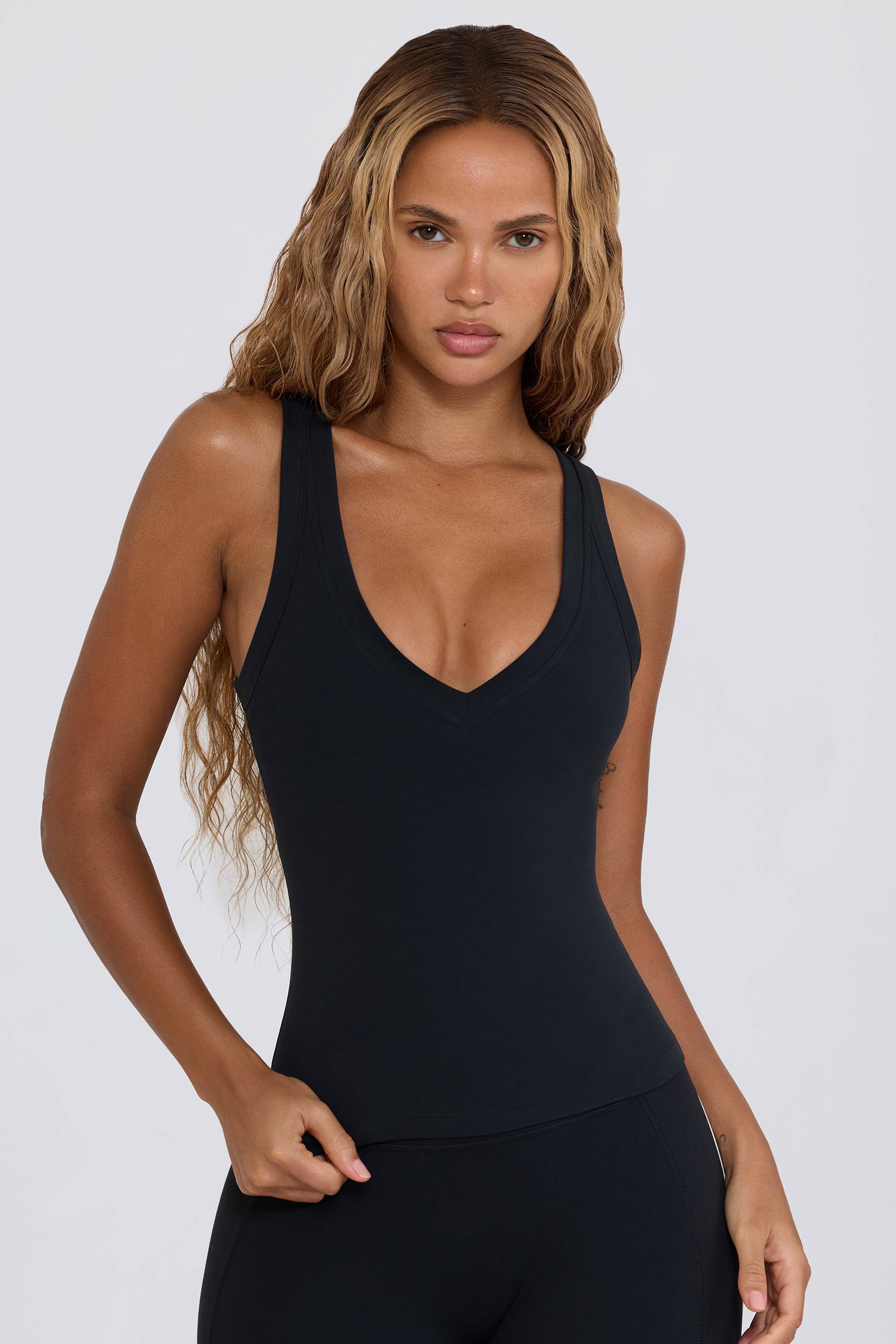 Soft Active V-Neck Tank Top in Black – Bo+Tee