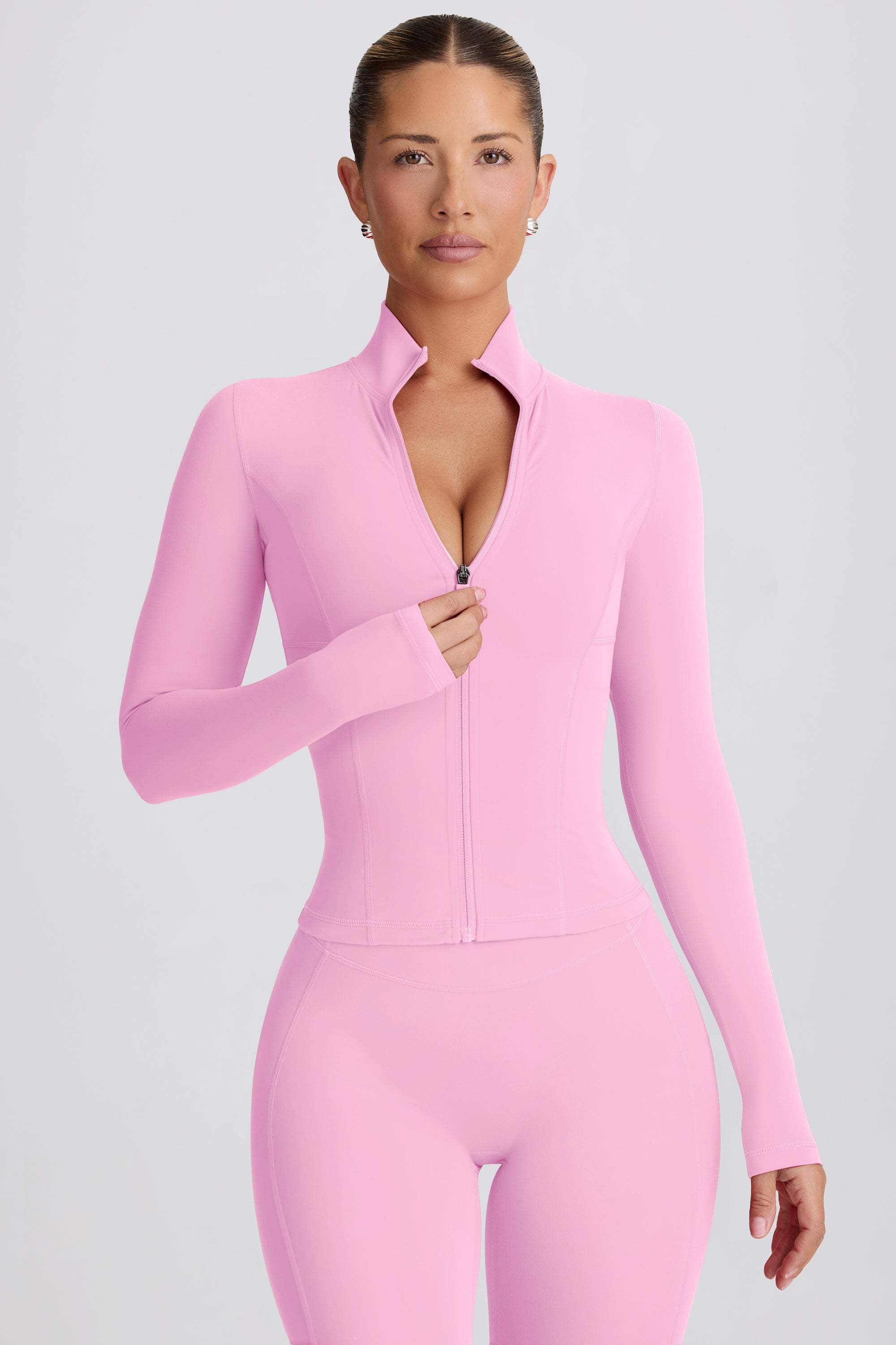 Soft Active Zip-Up Jacket in Baby Pink – Bo+Tee
