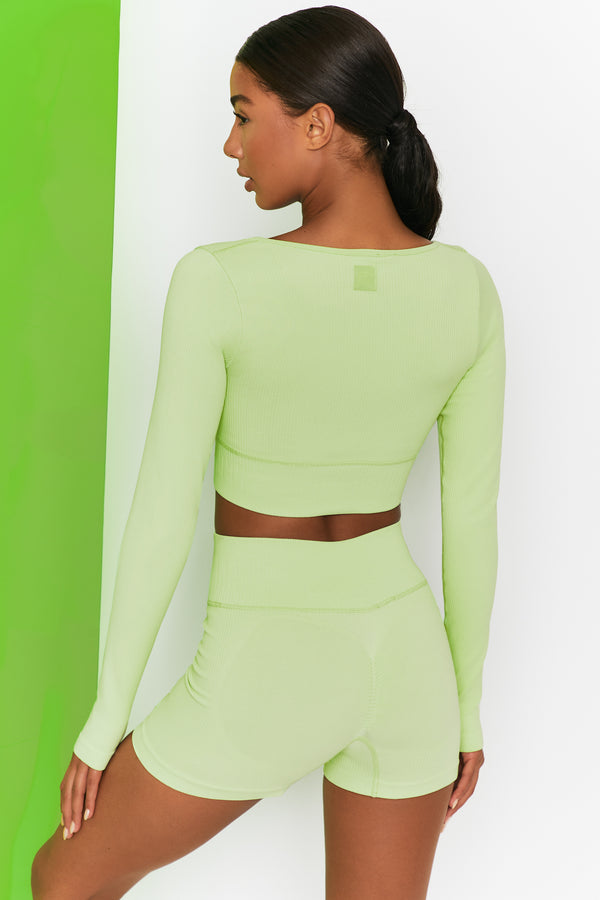 Time Check - Crop Top in Lime