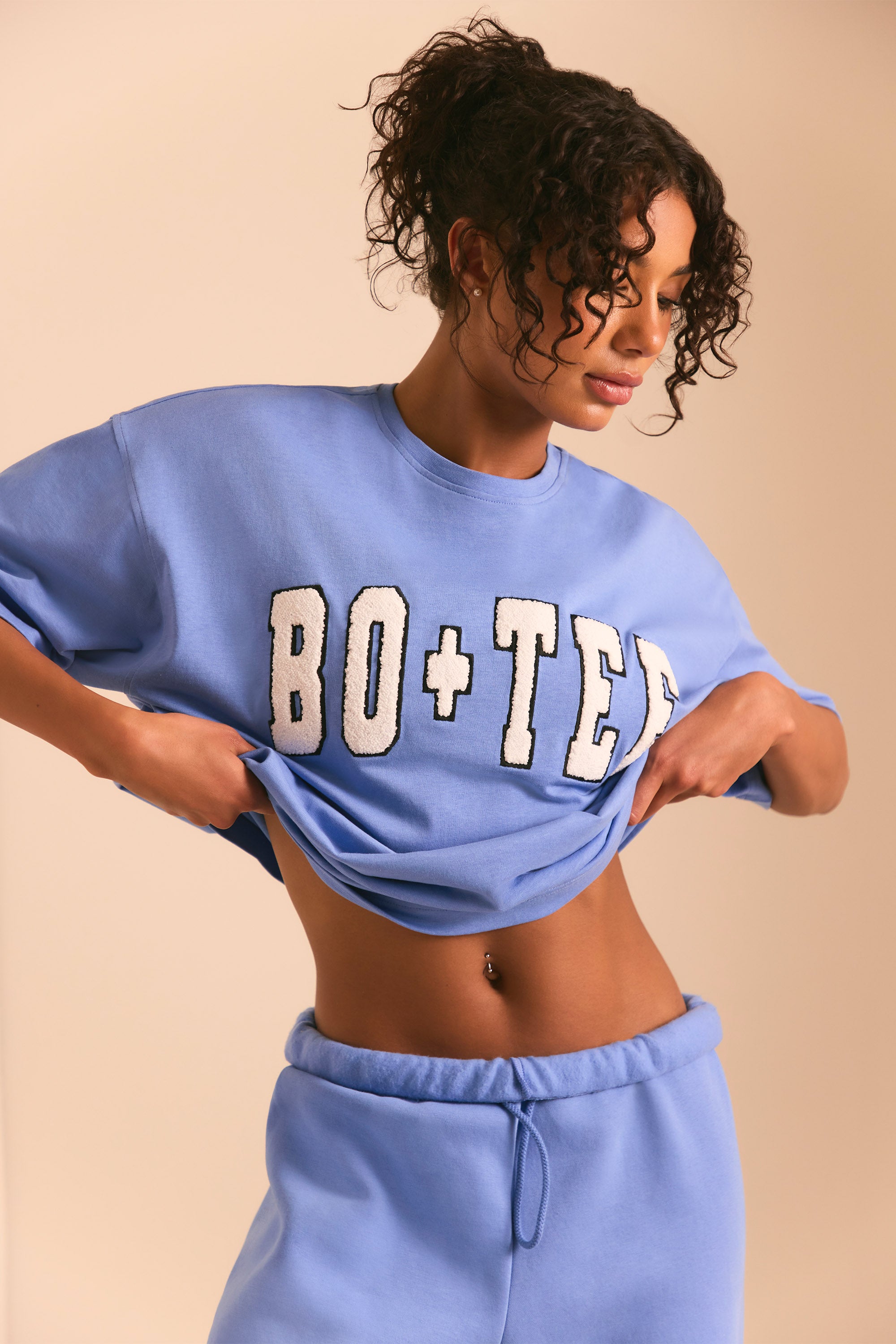 Ease Oversized Short Sleeve T-Shirt in Cerulean Blue