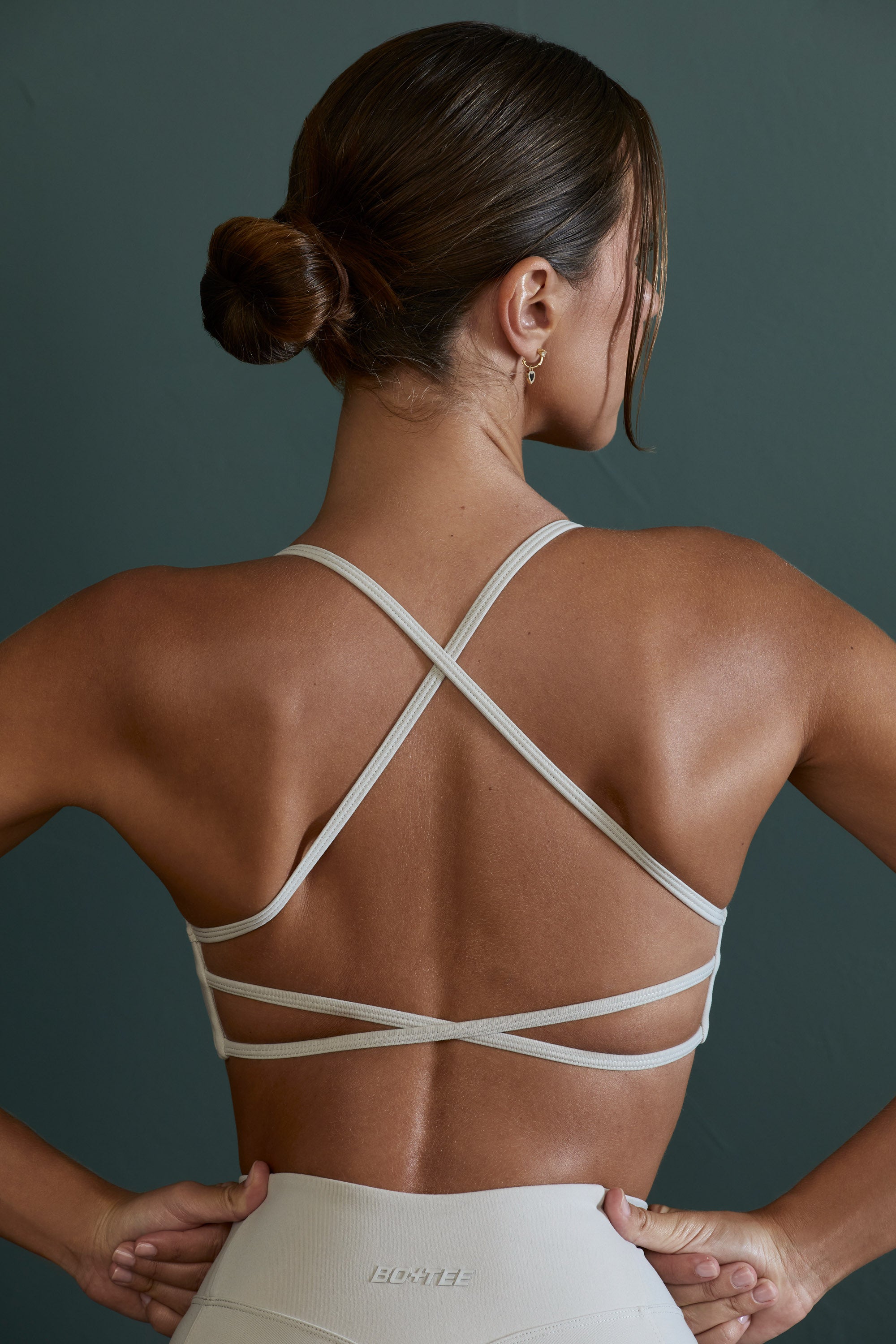 open back sports bra - white
