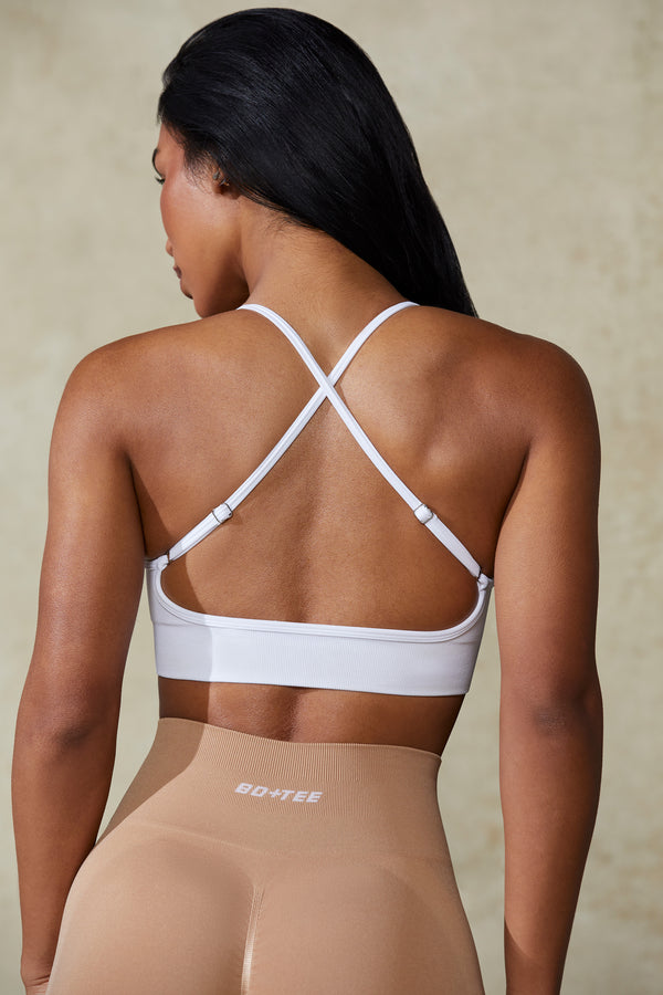 Definition - Low Back Define Luxe Sports Bra in White