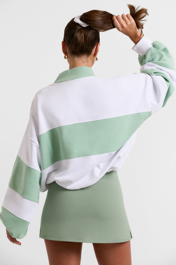 Game - Oversized High Neck Sweatshirt in Mint Green