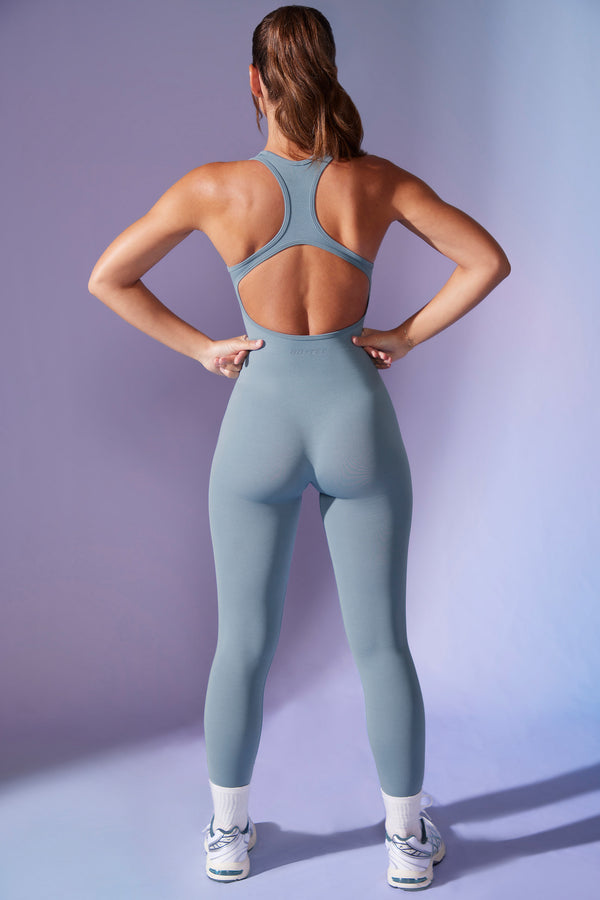 Silhouette - Petite Open Back Define Luxe Jumpsuit in Denim Blue