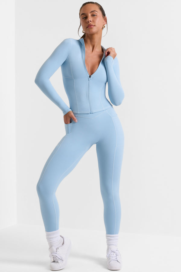 Advantage - Petite Full Length Leggings with Pockets in Ice Blue