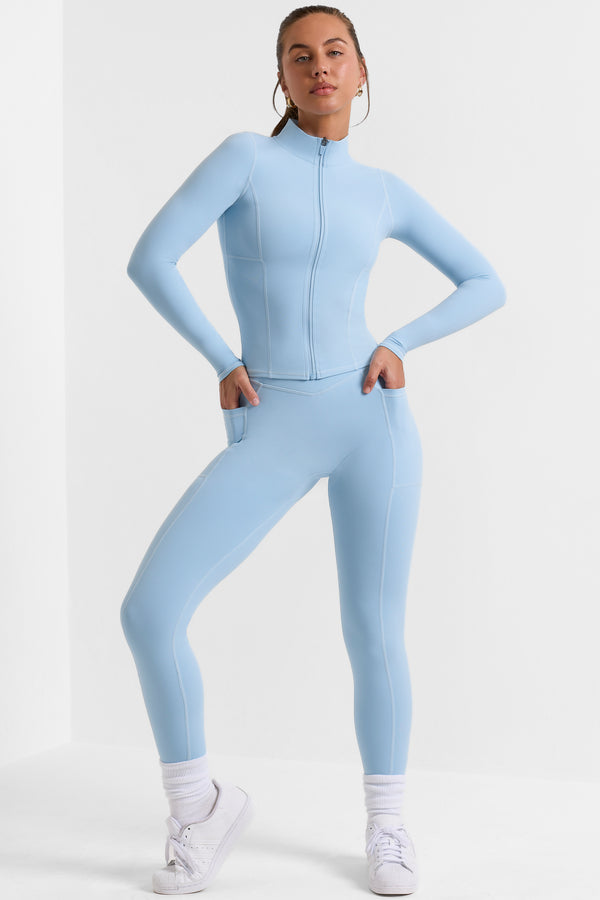 Advantage - Full Length Leggings with Pockets in Ice Blue