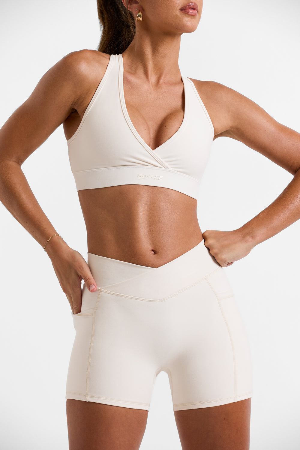 Volley - Cut Out Back Sports Bra in White