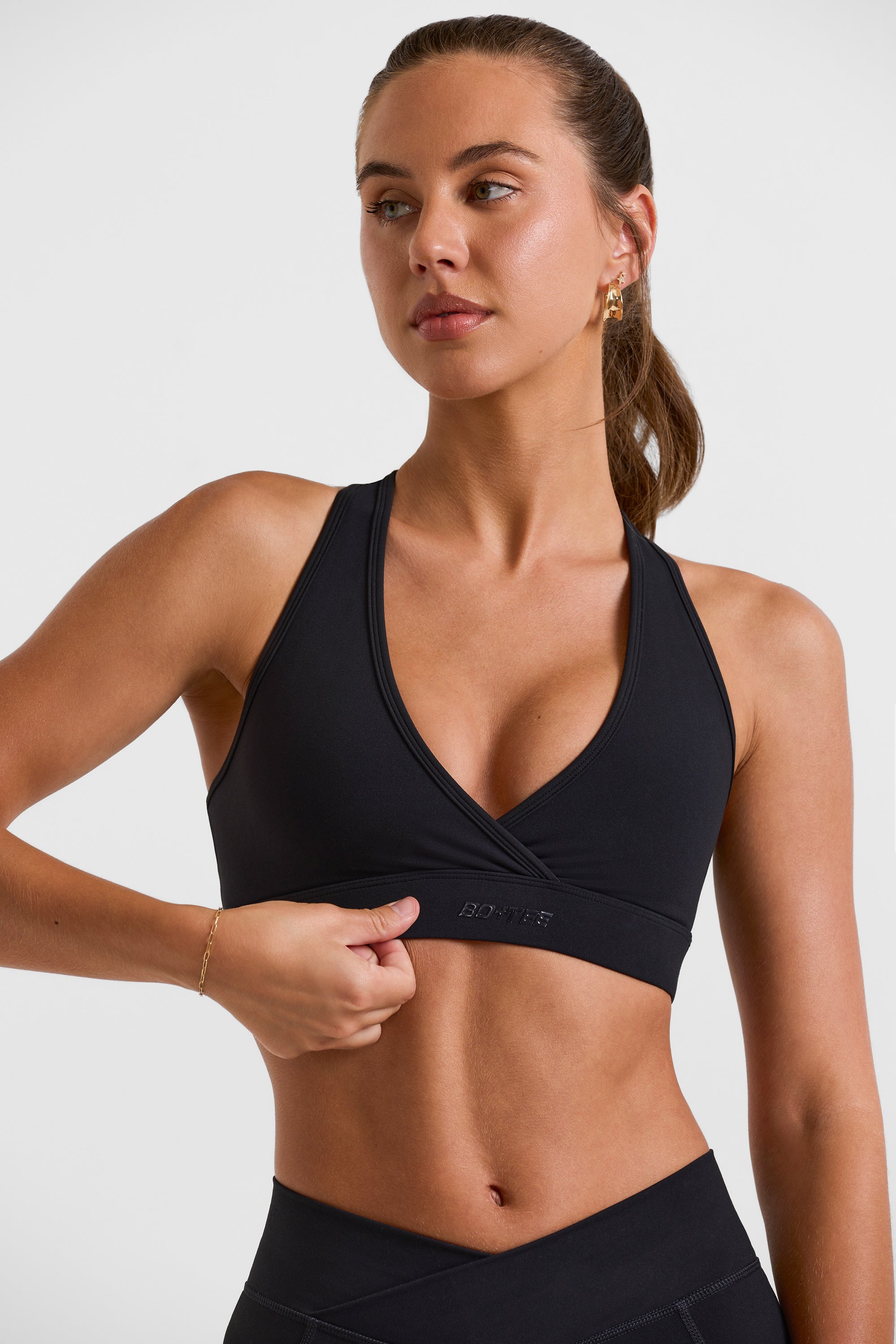 Volley - Cut Out Back Sports Bra in Black