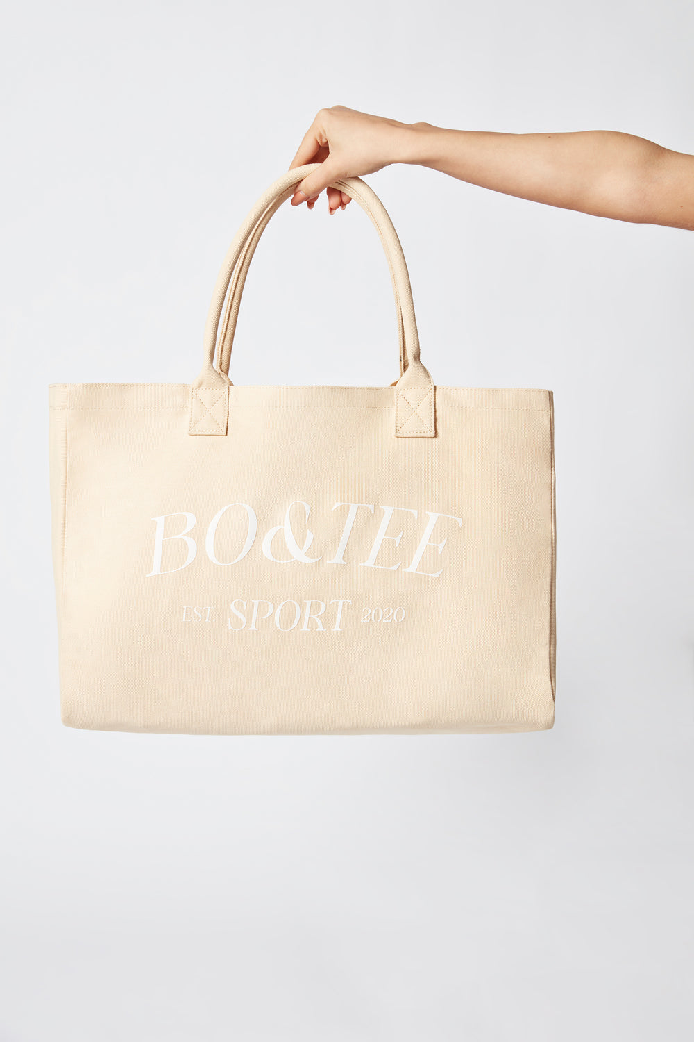Sport Large Canvas Tote Bag in Beige | Bo+Tee – Bo&Tee