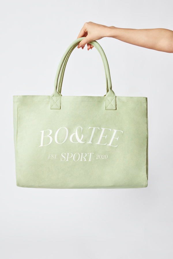 Sport - Large Canvas Tote Bag in Lime Green