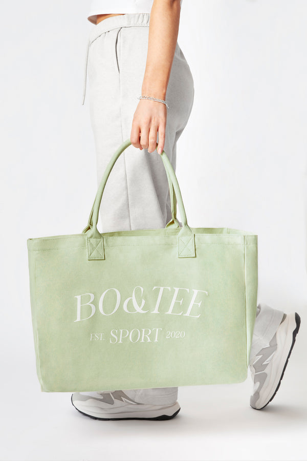 Sport - Large Canvas Tote Bag in Lime Green