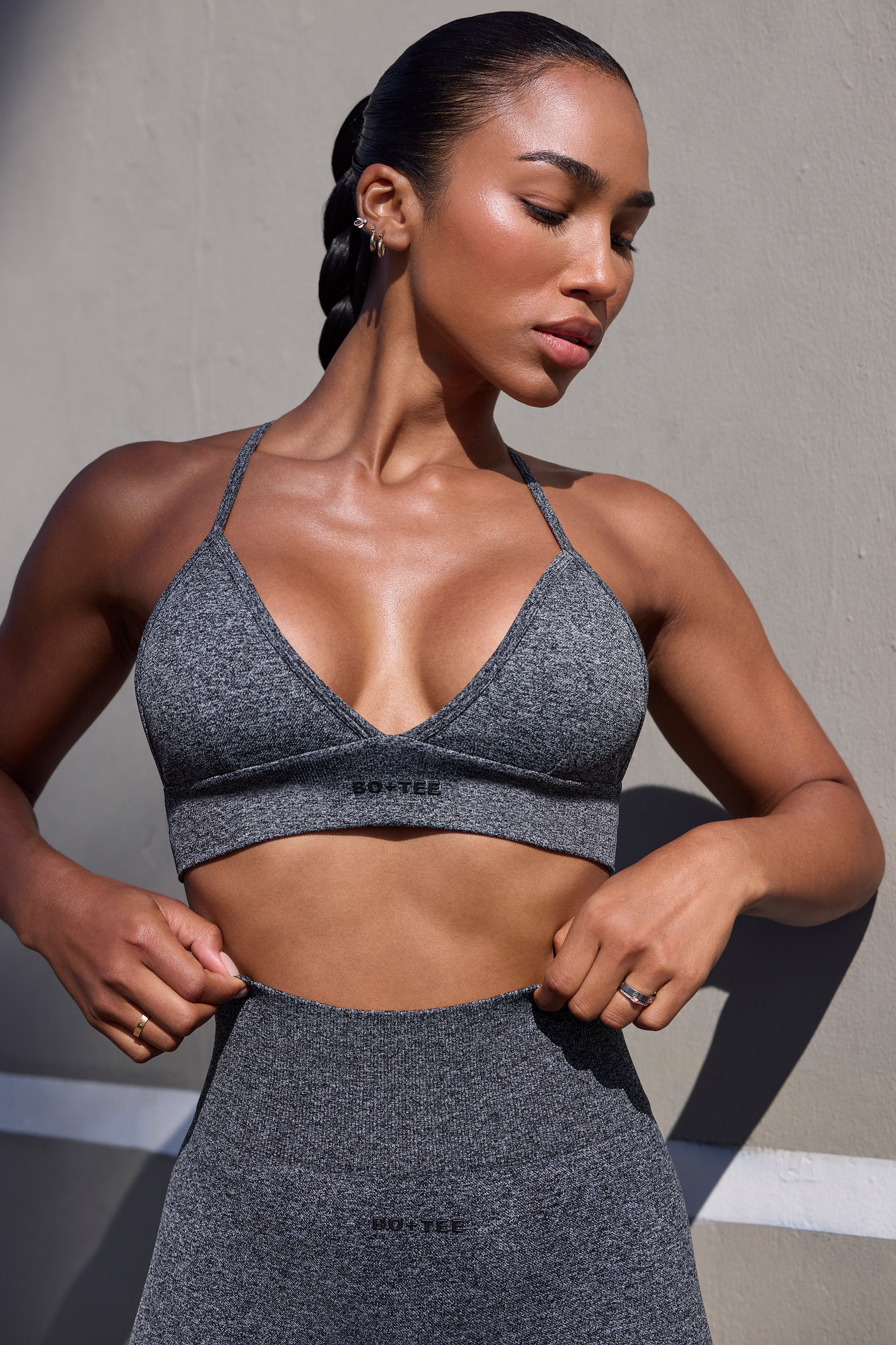 Tempo Super Sculpt Seamless Triangle Sports Bra in Marl