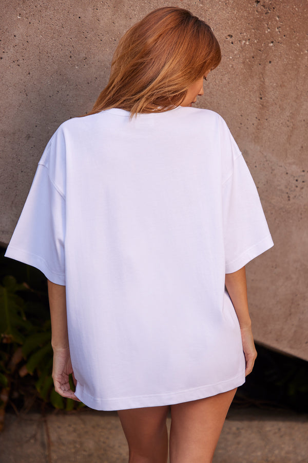 Self Care - Oversized Short Sleeve T-Shirt in White