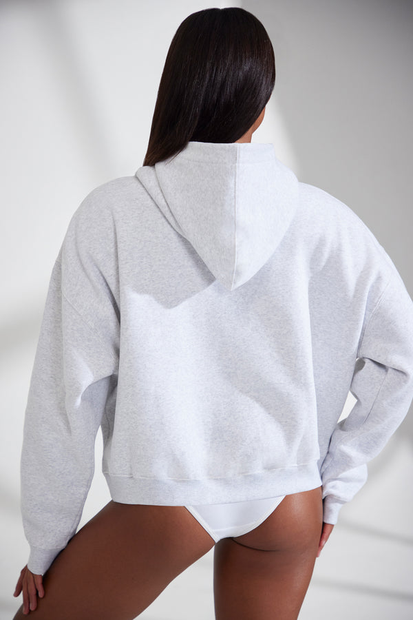 Varsity - Oversized Hooded Sweatshirt in Heather Grey