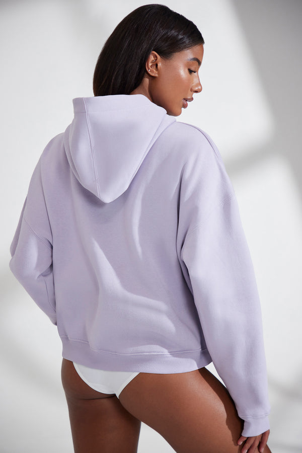 Varsity - Oversized Hooded Sweatshirt in Lavender