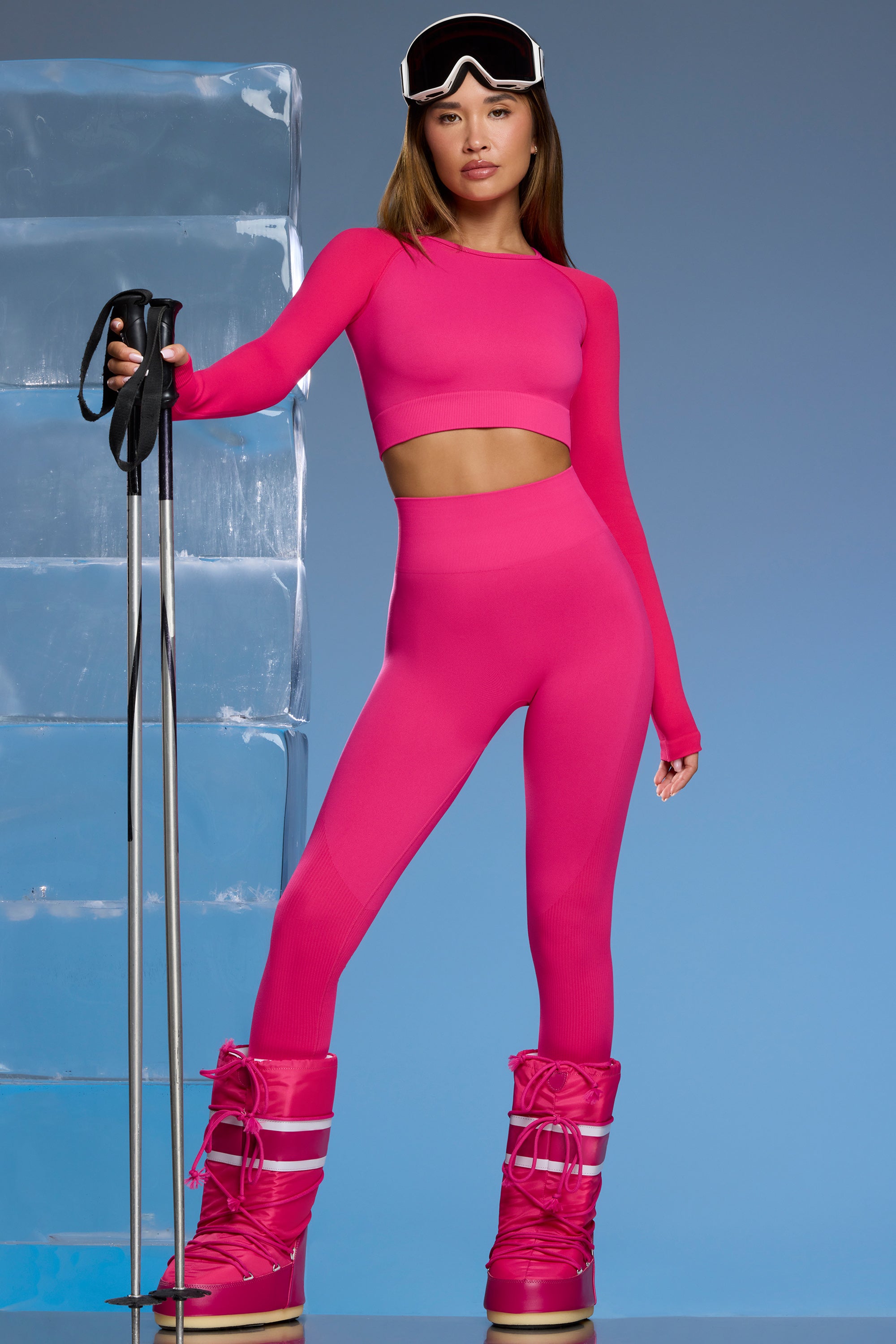 Piste - Super Sculpt Base Layer Leggings in Fuchsia Pink