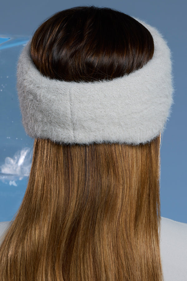 Blizzard - Faux Fur Headband in Light Grey