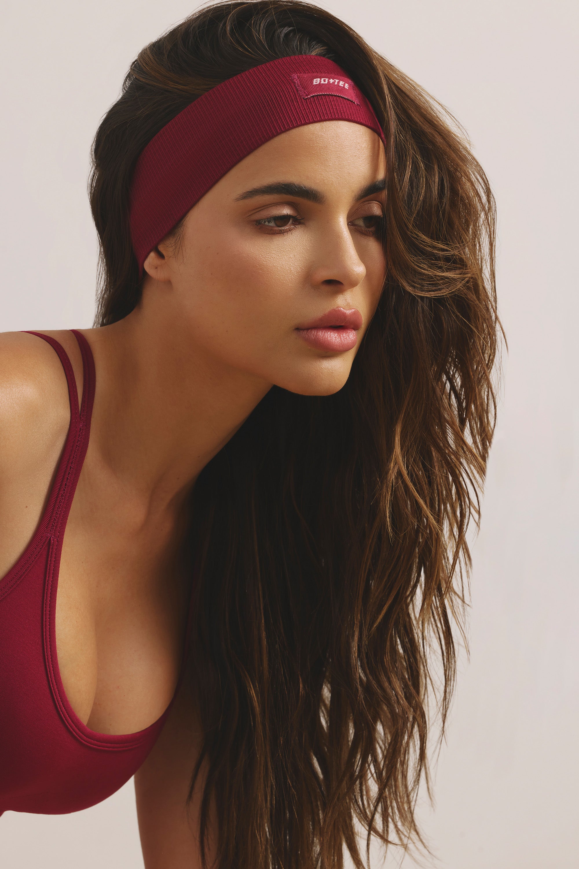 Sleek - Seamless Rib Define Luxe Headband in Raspberry