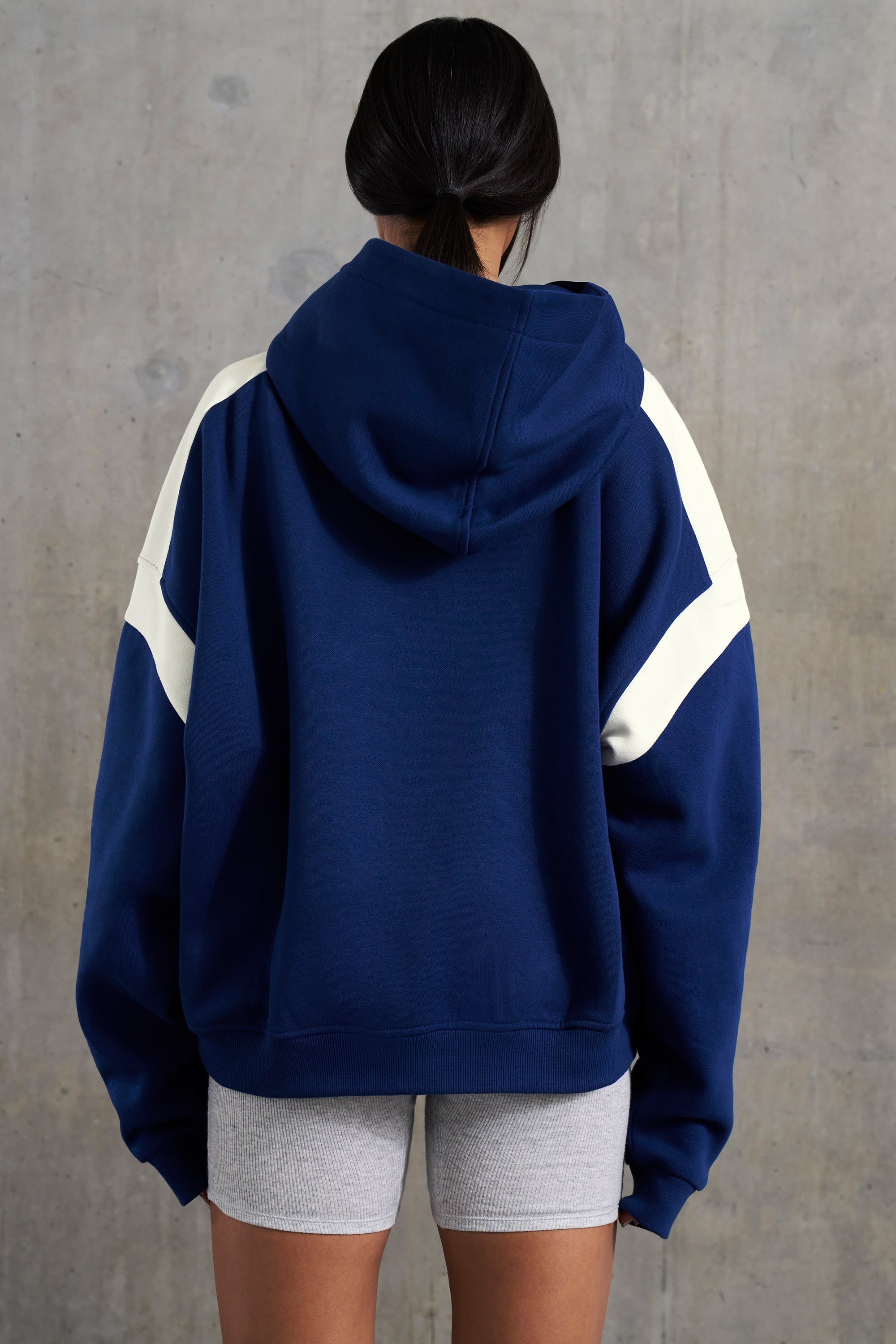 Academic - Oversized Hooded Sweatshirt in Navy