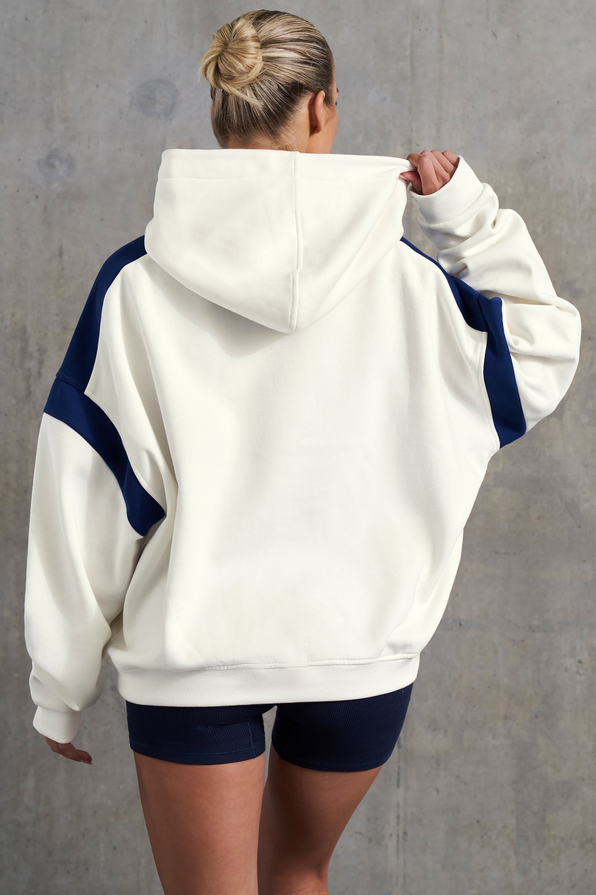 Academic - Oversized Hooded Sweatshirt in White