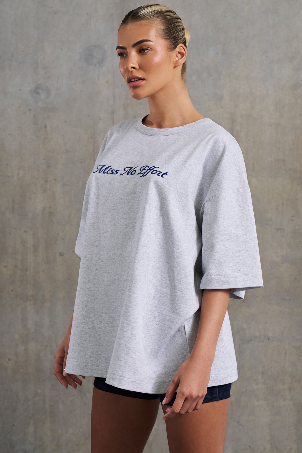 No Effort Oversized Slogan T-Shirt in Grey | Oh Polly – Bo+Tee