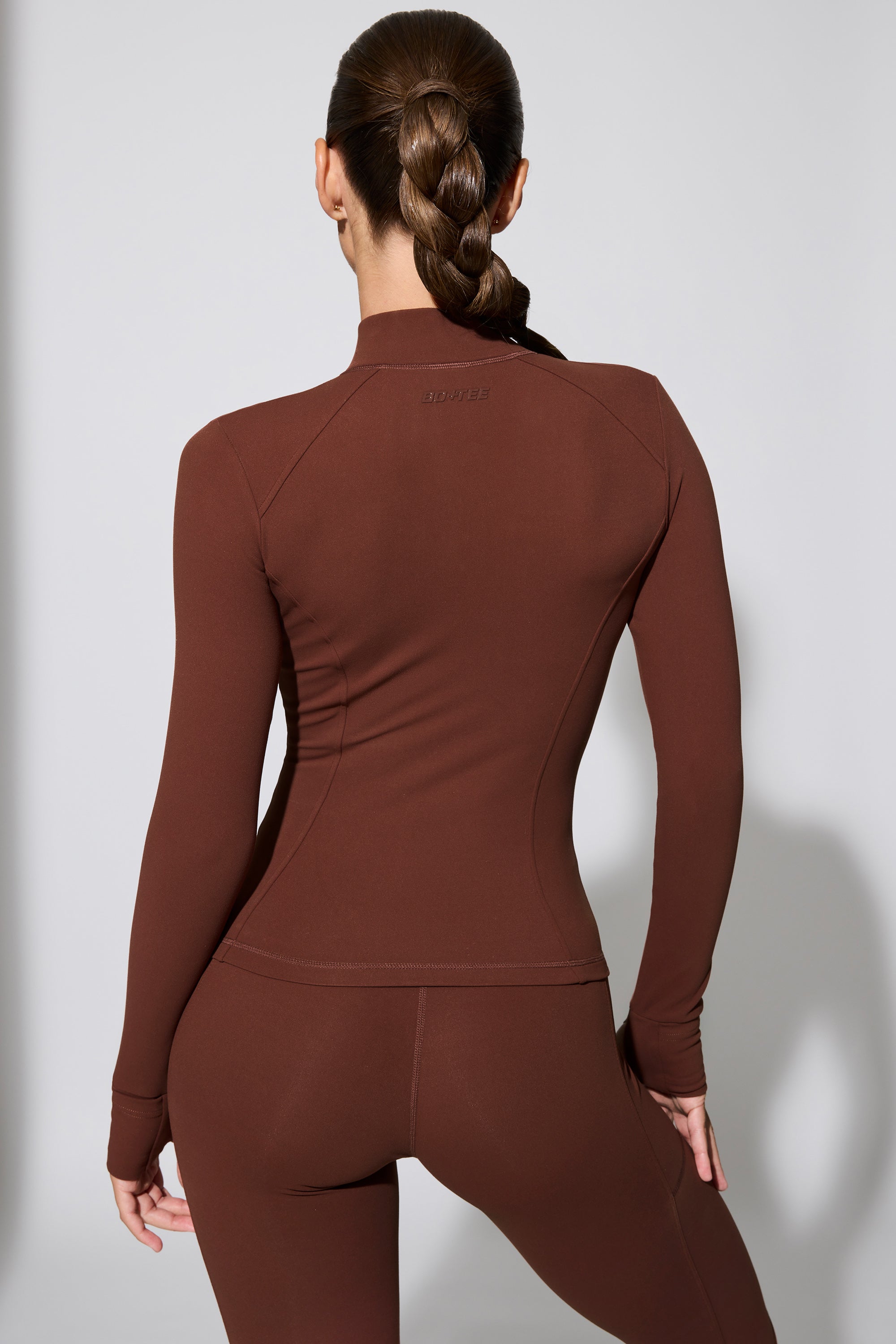 Growing - Long Sleeve Zip Up Jacket in Chocolate