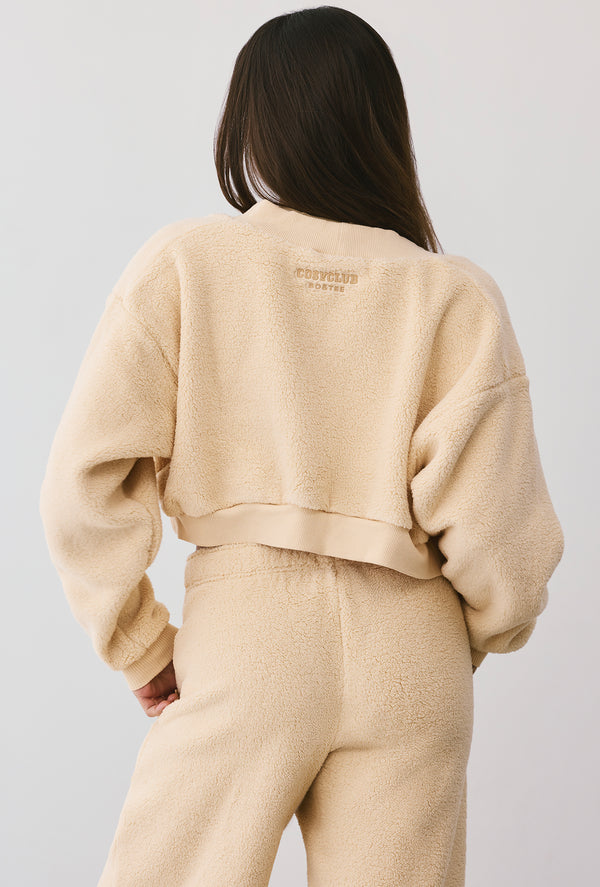 Mellow - Fleece Cropped Shrug in Cashmere