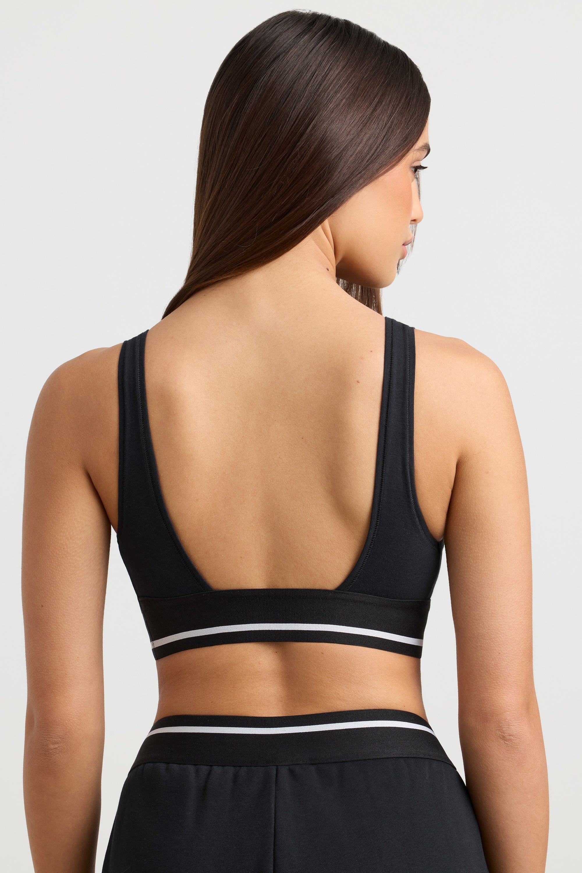 Recreation - Plunge-Neck Crop Top in Black