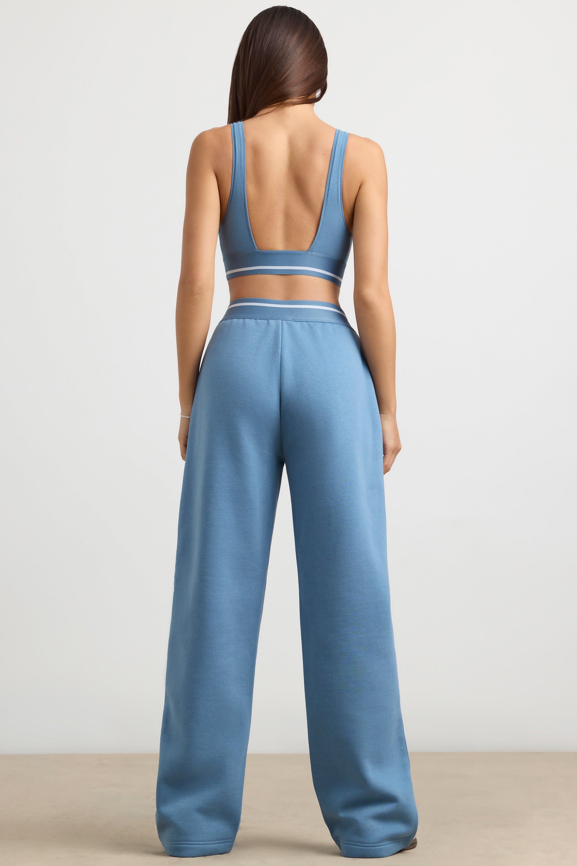 Fluid - High-Waist Straight-Leg Joggers in Steel Blue