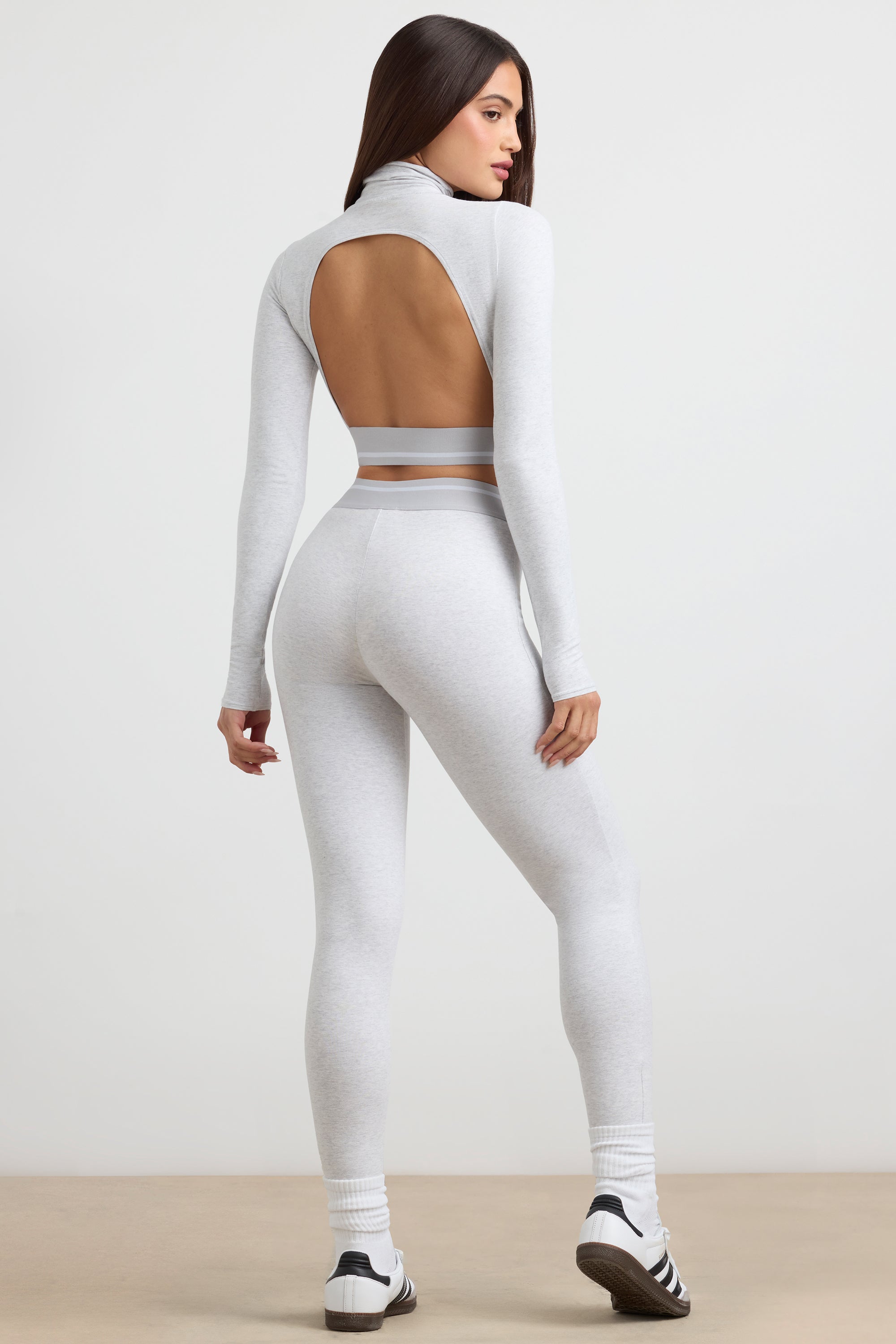 Necessity - High-Waist Leggings in Grey Marl