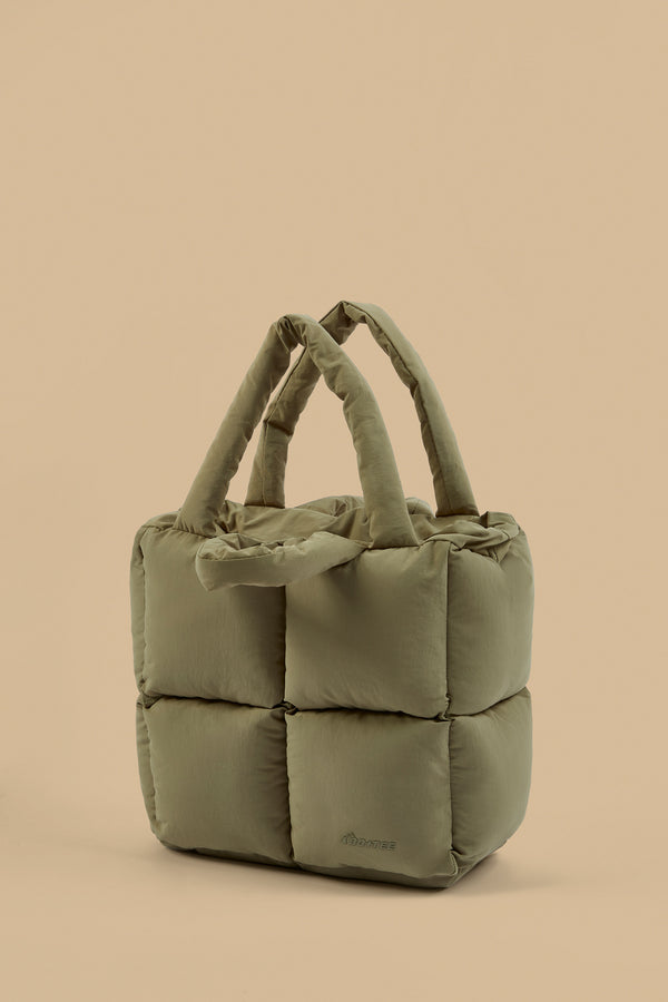 Arctic - Quilted Puffer Bag in Soft Olive