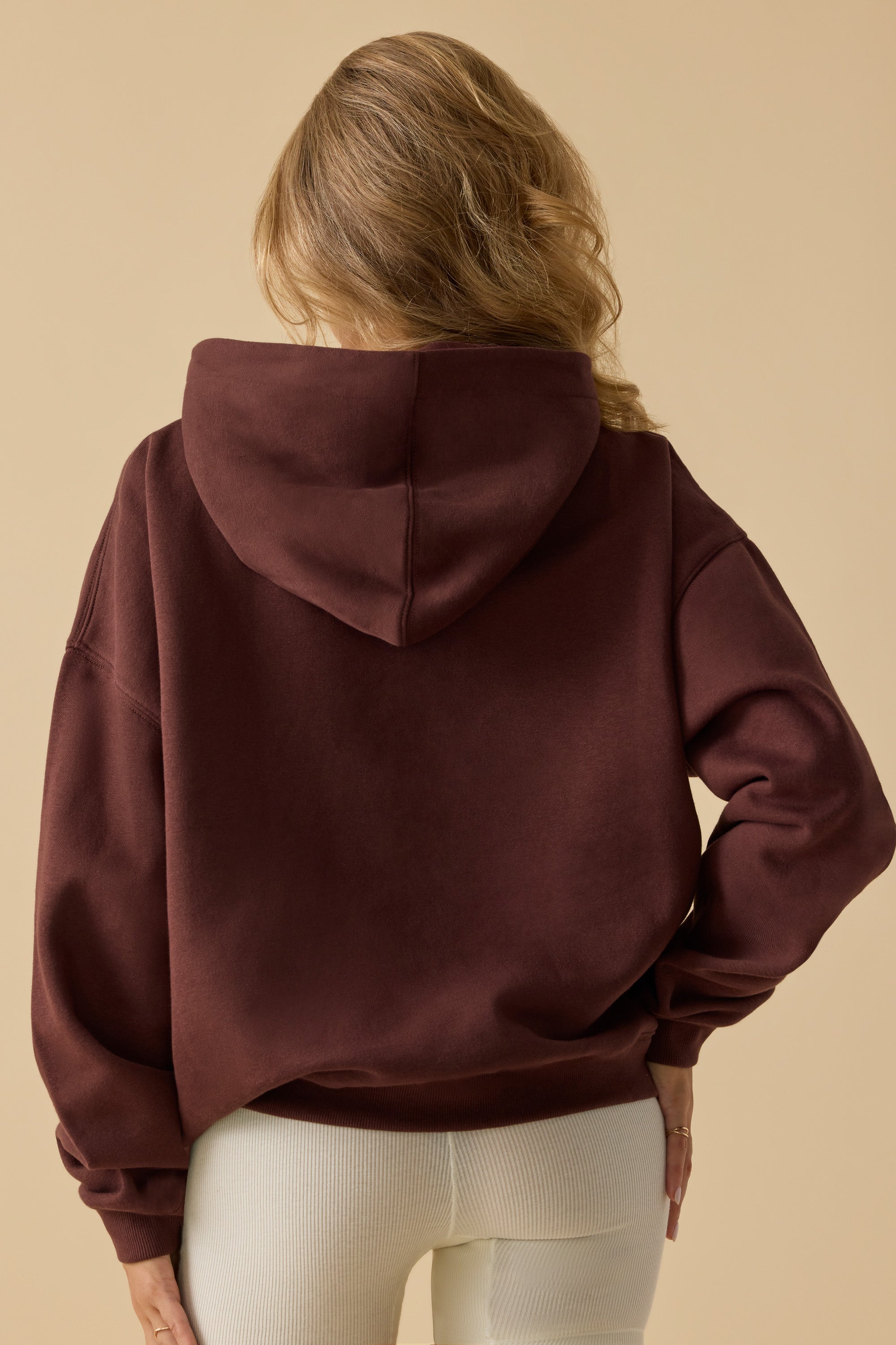 Hero - Oversized Hooded Sweatshirt in Mahogany