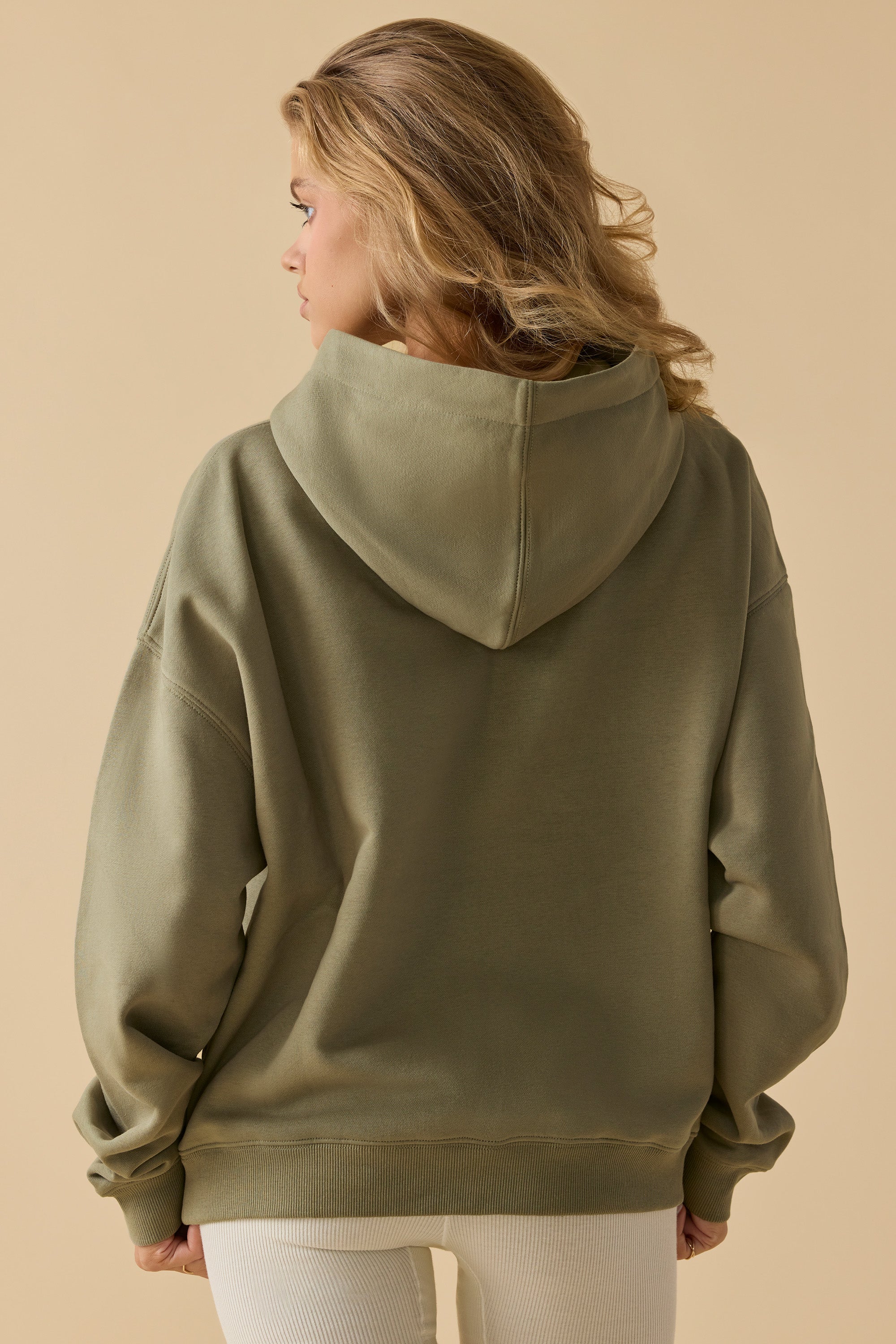 Hero - Oversized Hooded Sweatshirt in Soft Olive