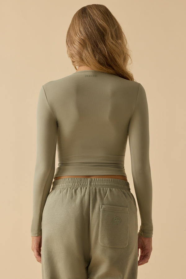 Second Skin - Soft Active Long Sleeve Top in Soft Olive