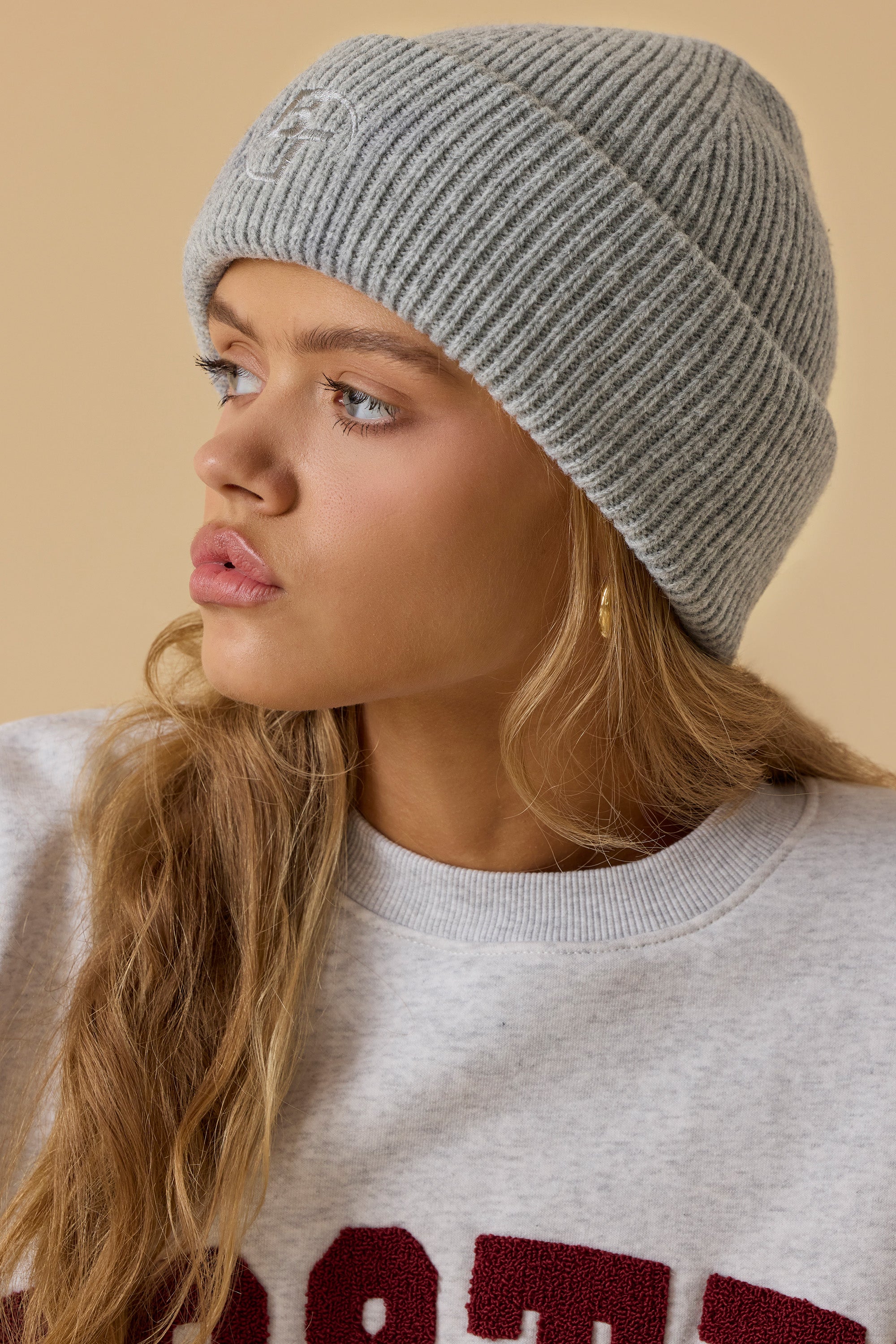 Cosy - Knit Beanie in Heather Grey