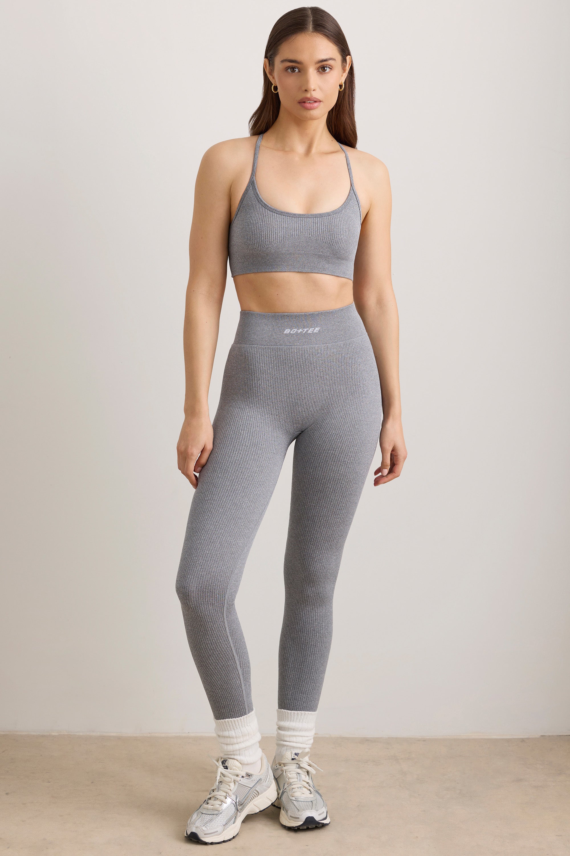 Flow - FlexiRib High Waist Leggings in Grey Melange