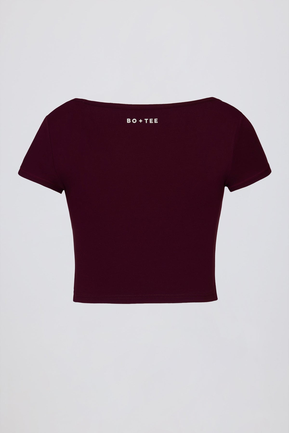 Soft Active Sweetheart-Neck Crop Top in Burgundy